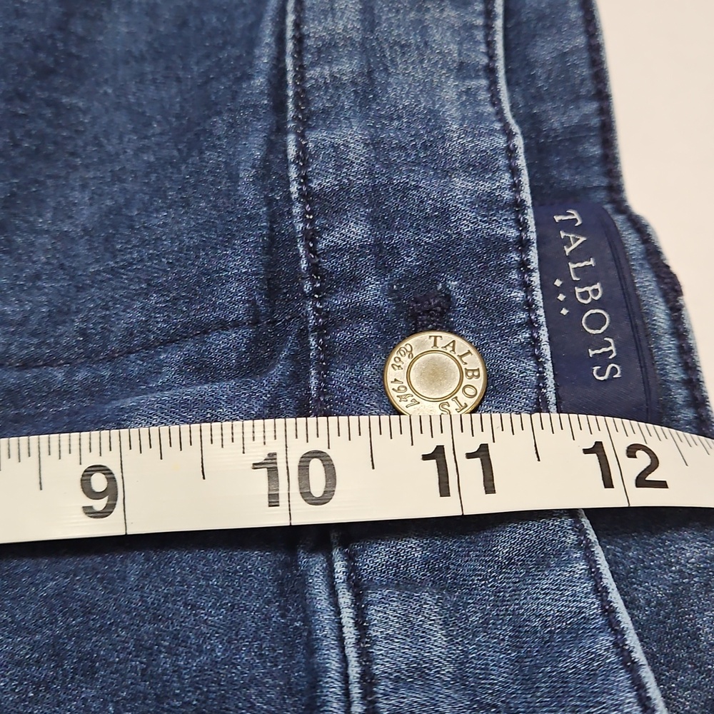 Talbots Navy Blue Capri Cropped Button Pockets-Accent Jeans Size 16 - Picture 8 of 13